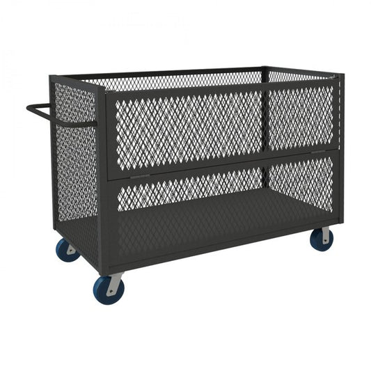 DURHAM MFG 3STDG-EX3060-6PU-95 3 Sided Mesh Truck, 1 Shelf, Drop Gate