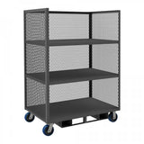 DURHAM MFG 3STFP-EX2448-3-6PU-95 3 Sided Mesh Truck, 3 Shelves, No Handle