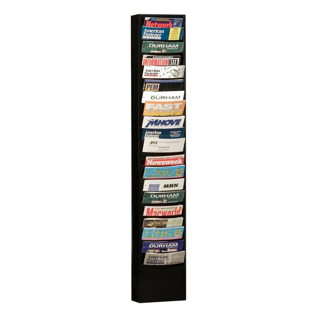 DURHAM MFG 400-08 Literature Rack, 20 Pockets, Black