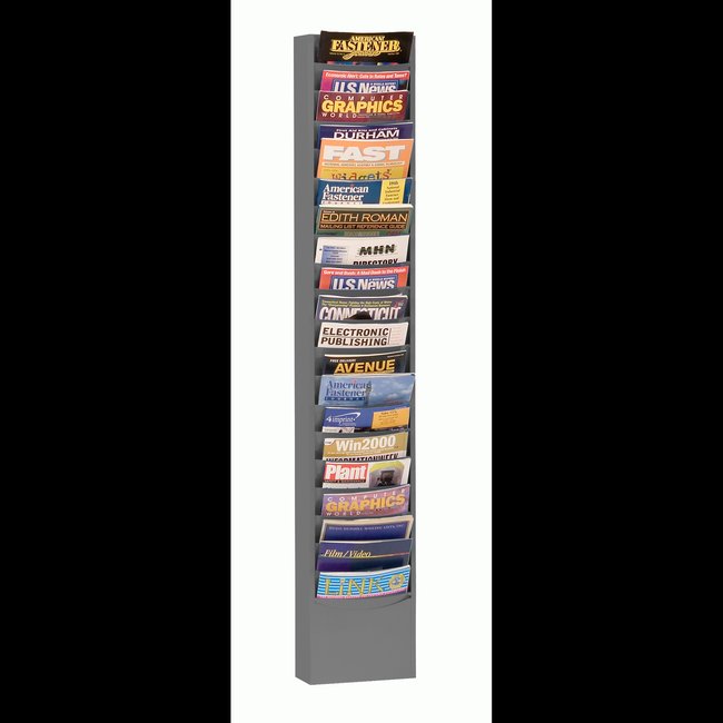 DURHAM MFG 400-95 Literature Rack, 20 Pockets, Gray
