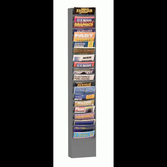 DURHAM MFG 400-95 Literature Rack, 20 Pockets, Gray
