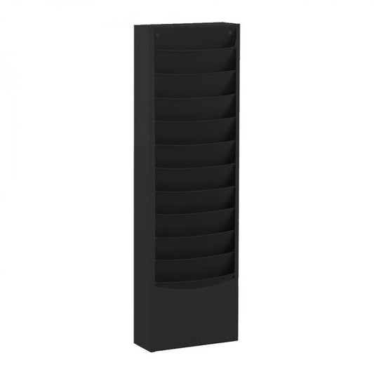 DURHAM MFG 402-08 Literature Rack, 11 Pockets, Black