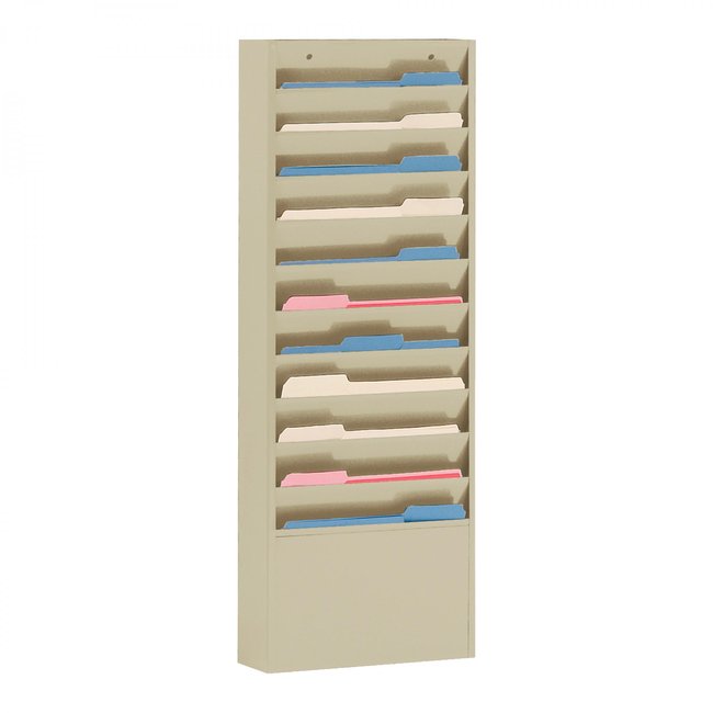 DURHAM MFG 405-75 Literature Rack, 11 Large Pockets, Tan