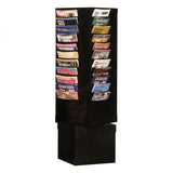 DURHAM MFG 410-08 Rotary Lit Rack, 44 Pockets, Black