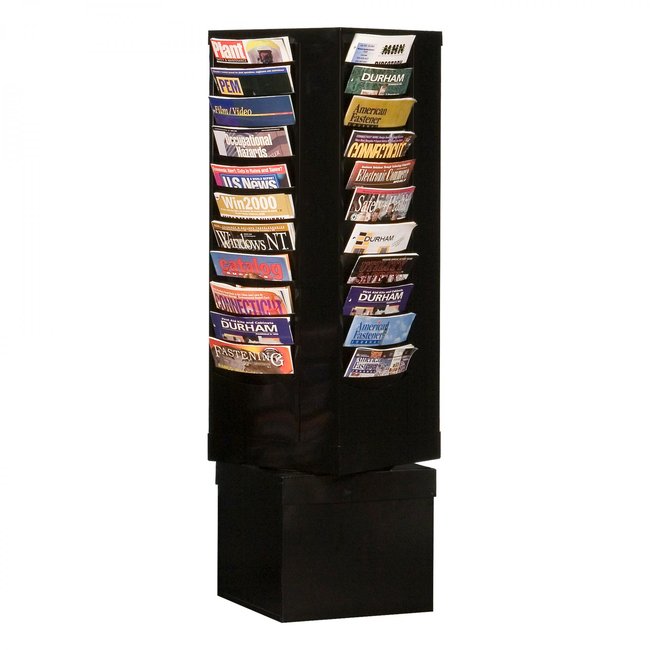 DURHAM MFG 410-08 Rotary Lit Rack, 44 Pockets, Black