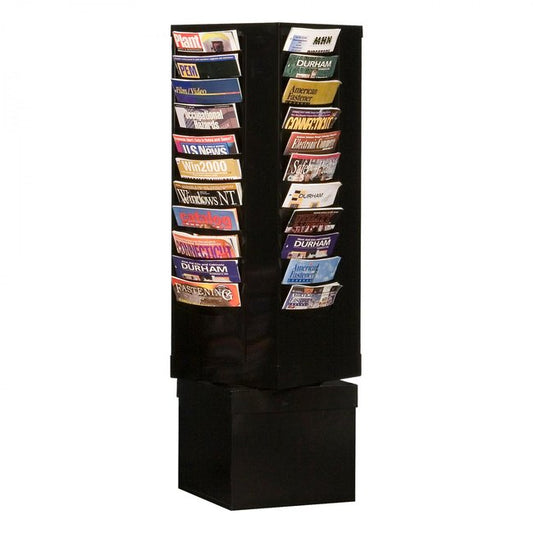 DURHAM MFG 410-08 Rotary Lit Rack, 44 Pockets, Black