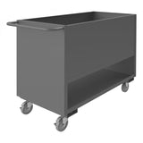 DURHAM MFG 4SLT-2448-1.2K-95 4 Sided Solid Low Deck Truck, 2 Shelves
