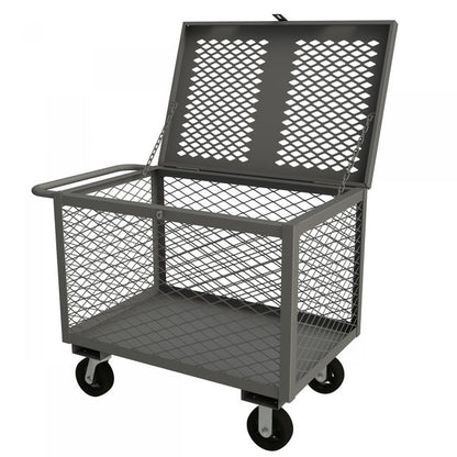 DURHAM MFG 4STHC-EX-3048-6MR-95 4 Sided Mesh Box Truck, Hinged Cover