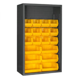 DURHAM MFG 5002-18-95 Enclosed Shelving, 18 Yellow Bins