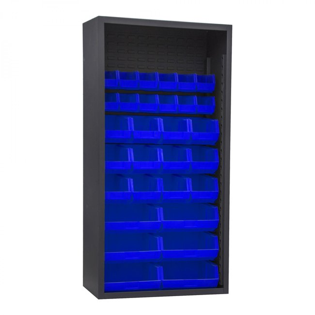 DURHAM MFG 5003-30-5295 Enclosed Shelving, 30 Blue Bins