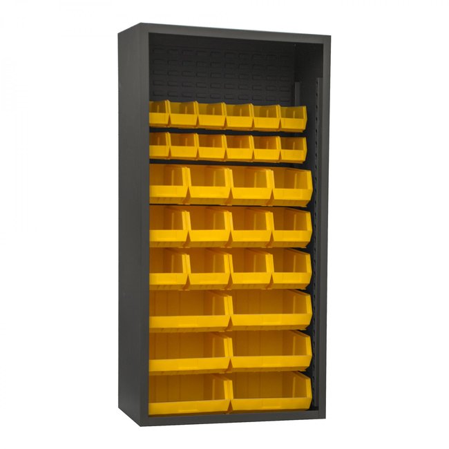 DURHAM MFG 5003-30-95 Enclosed Shelving, 30 Yellow Bins