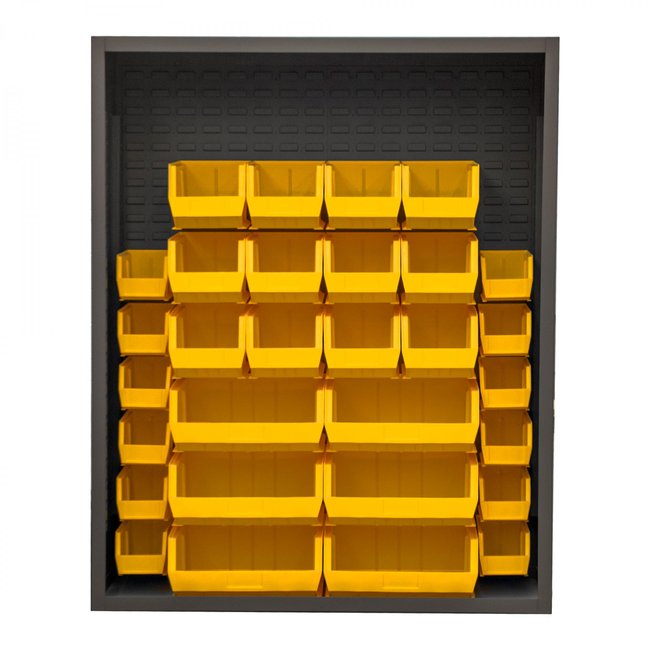 DURHAM MFG 5006-30-95 Enclosed Shelving, 30 Yellow Bins