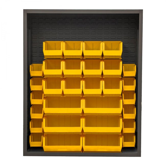 DURHAM MFG 5006-30-95 Enclosed Shelving, 30 Yellow Bins