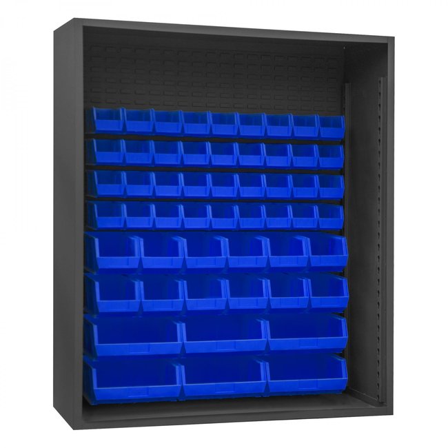 DURHAM MFG 5019-54-5295 Enclosed Shelving, 54 Blue Bins