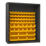 DURHAM MFG 5019-54-95 Enclosed Shelving, 54 Yellow Bins