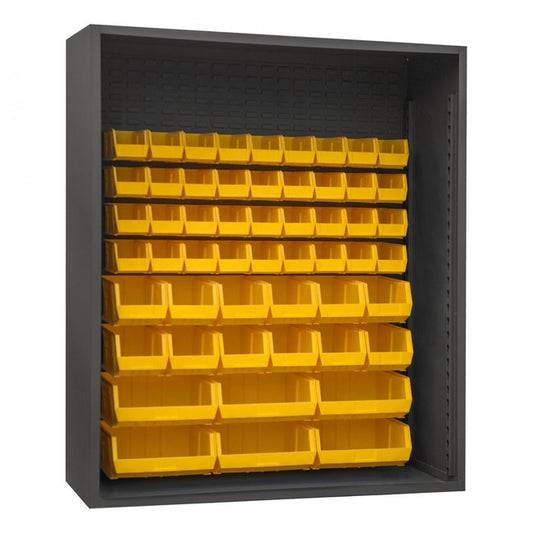 DURHAM MFG 5019-54-95 Enclosed Shelving, 54 Yellow Bins