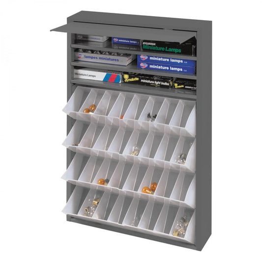 DURHAM MFG 590-95 Dispensing Cabinet, 4 Trays, 28 Dividers