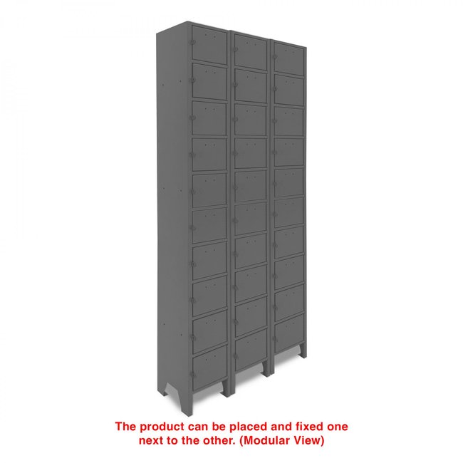 DURHAM MFG 620-95-D830 Cell Phone Locker, 10 Tiers