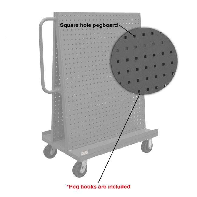 DURHAM MFG AF-243652-PBS60-5PH-95 A-Frame Truck, Pegboard Panels, Gray