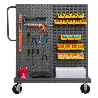 DURHAM MFG AF-3048-PBLP-BS-95 A-Frame Truck, Louvered, Pegboard, Gray