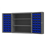 DURHAM MFG DC-243636-48-2S-5295 Cabinet, 2 Shelves, 48 Blue Bins