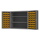 DURHAM MFG DC-243636-48-2S-95 Cabinet, 2 Shelves, 48 Yellow Bins