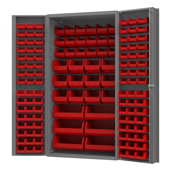 DURHAM MFG DC-BDLP-132-1795 Cabinet, 132 Red Bins