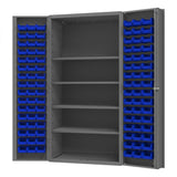 DURHAM MFG DC-DLP-96-4S-5295 Cabinet, 4 Shelves, 96 Blue Bins