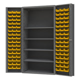 DURHAM MFG DC-DLP-96-4S-95 Cabinet, 4 Shelves, 96 Yellow Bins