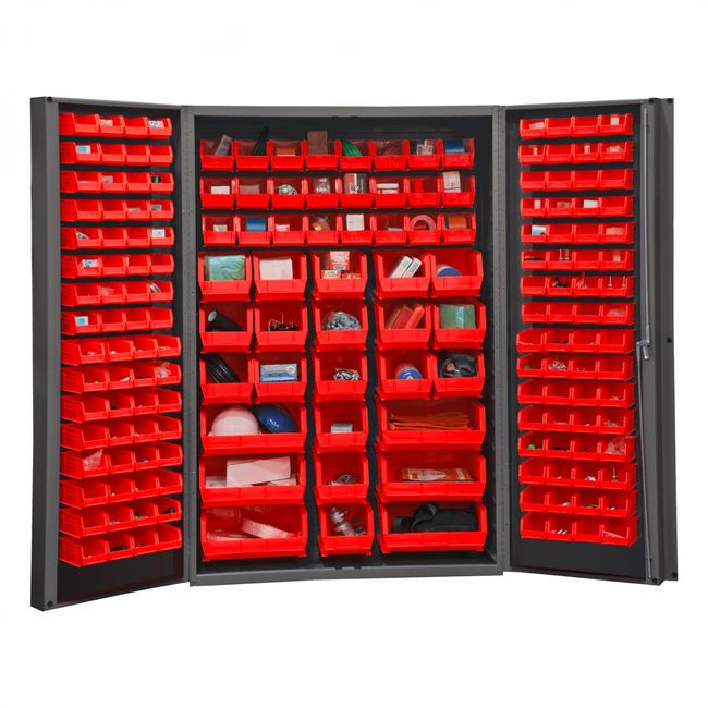 DURHAM MFG DC48-176-1795 Cabinet, 176 Red Bins