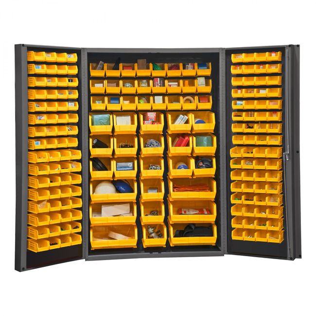 DURHAM MFG DC48-176-95 Cabinet, 176 Yellow Bins
