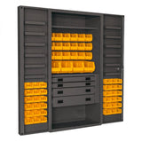DURHAM MFG DCBDLP584RDR-95 4 Drawer Cabinet, 2 Shelves, 58 Bins