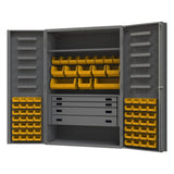 DURHAM MFG DCBDLP724RDR-95 4 Drawer Cabinet, 2 Shelves, 72 Bins