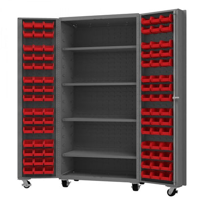 DURHAM MFG DCM36-BDLP-96-4S-1795 Mobile Cabinet, 96 Bins, 4 shelves