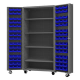 DURHAM MFG DCM36-BDLP-96-4S-5295 Mobile Cabinet, 96 Bins, 4 shelves