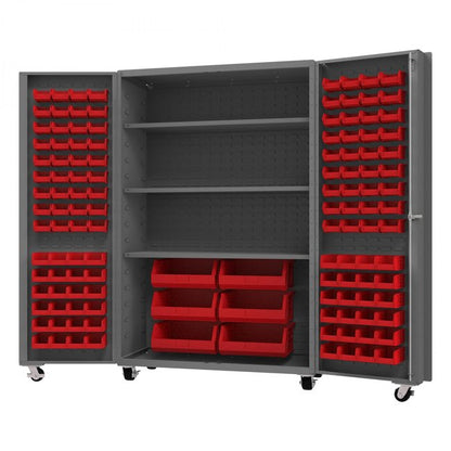 DURHAM MFG DCM48-BDLP-126-3S-1795 Mobile Cabinet, 126 Bins, 3 shelves