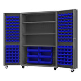 DURHAM MFG DCM48-BDLP-126-3S-5295 Mobile Cabinet, 126 Bins, 3 shelves