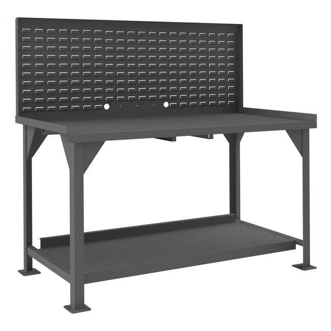 DURHAM MFG DWB-3060-BE-LP-95 Workbench, Louvered Panel, 60 x 30