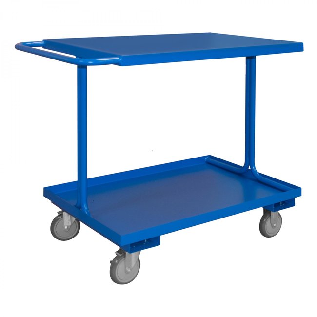 DURHAM MFG EAS-2436-65T Easy Access Shelf Cart, 2 Shelves, Blue