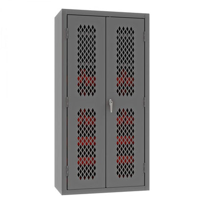 DURHAM MFG EMDC-361872-18B-2S-1795 Ventilated Cabinet, 2 Shelves, 18 Bins