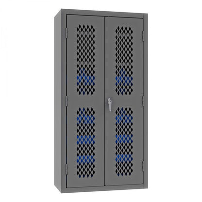 DURHAM MFG EMDC-361872-18B-2S-5295 Ventilated Cabinet, 2 Shelves, 18 Bins