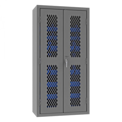 DURHAM MFG EMDC-361872-30B-5295 Ventilated Cabinet, 30 Blue Bins
