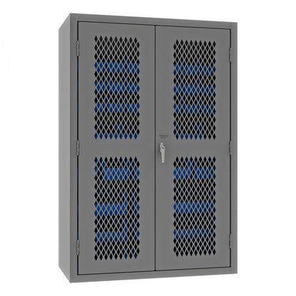 DURHAM MFG EMDC-482472-42B-5295 Ventilated Cabinet, 42 Blue Bins