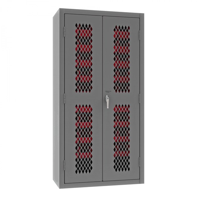 DURHAM MFG EMDC361845B1795 Ventilated Cabinet, 45 Red Bins