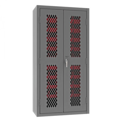 DURHAM MFG EMDC361845B1795 Ventilated Cabinet, 45 Red Bins