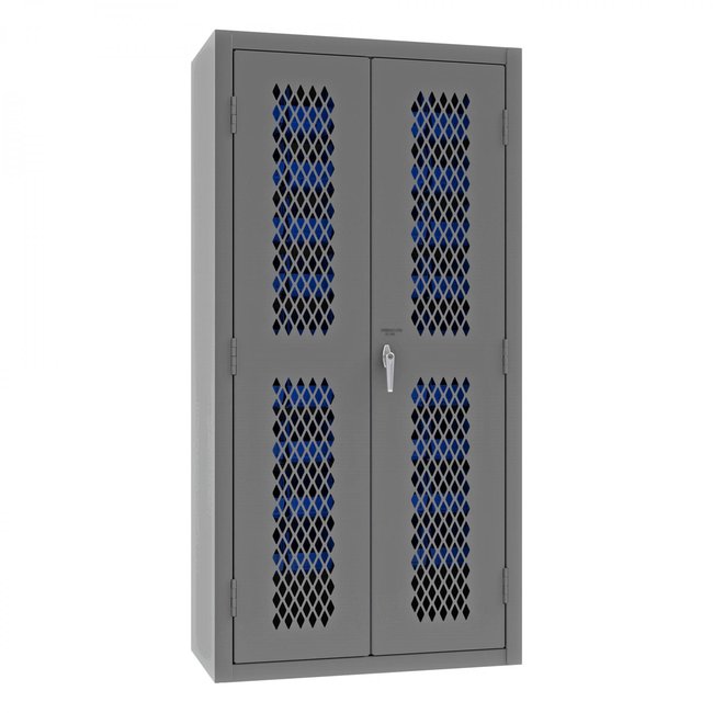 DURHAM MFG EMDC361845B5295 Ventilated Cabinet, 45 Blue Bins