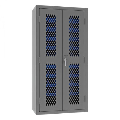 DURHAM MFG EMDC361845B5295 Ventilated Cabinet, 45 Blue Bins