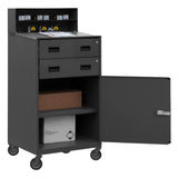 DURHAM MFG FED-2023-95 Mobile Shop Desk, 1 Shelf, 2 Drawers
