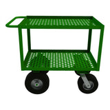 DURHAM MFG GC-2436-2-10/12PN-83T Garden Cart, 2 Perforated Shelves
