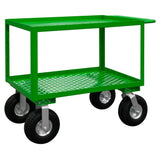 DURHAM MFG GC-2436-2-10PN-83T Garden Cart, 2 Perforated Shelves